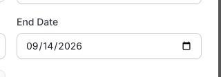 This detail view shows the contractor’s current End Date, 09/14/2026.
